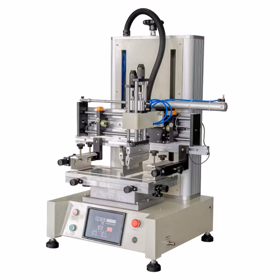 Tipo de mesa pneumática pequena máquina de impressão de tela plana de levantamento vertical semiautomática para pasta de solda